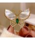 XSB191 - White Opal Butterfly Brooch